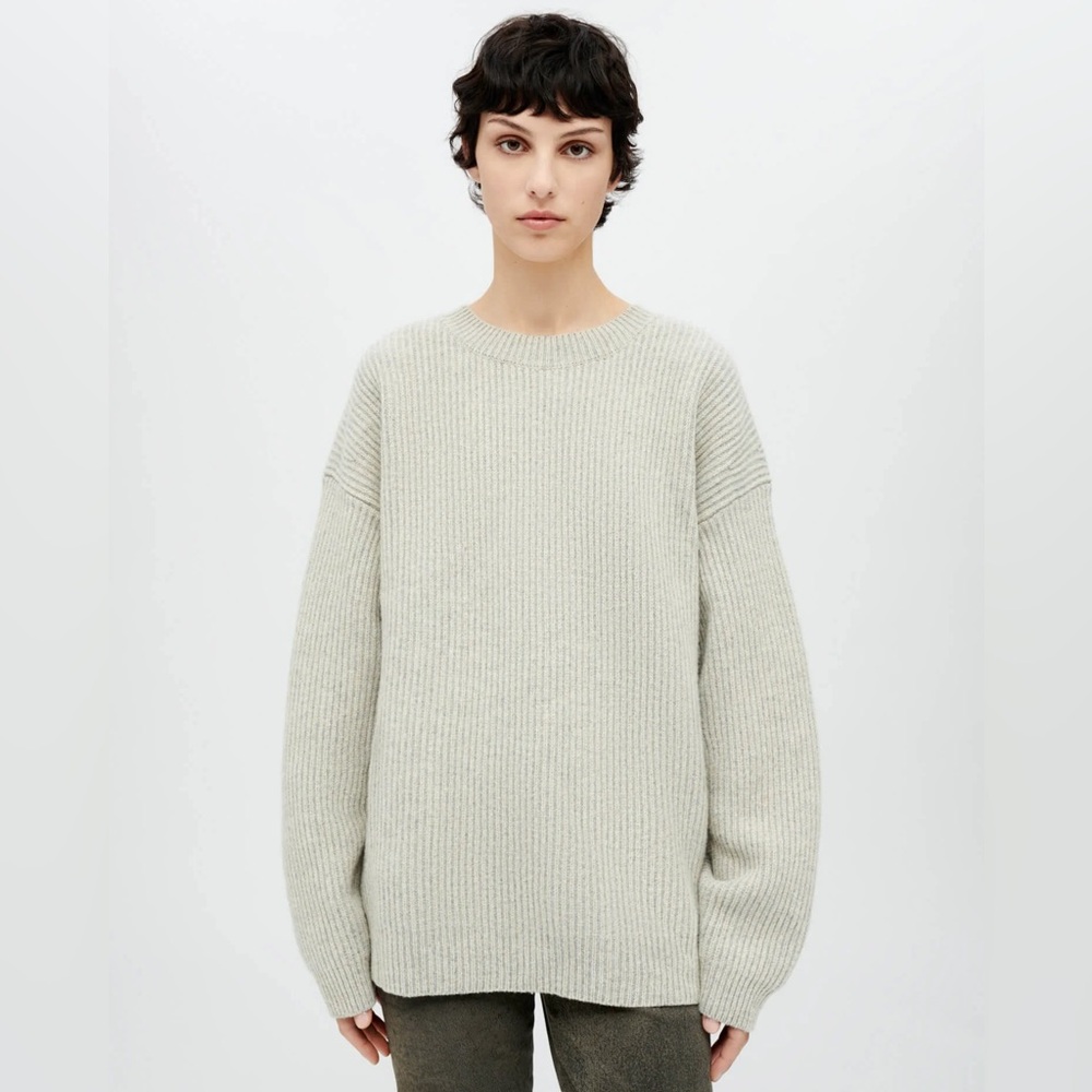 Re/Done Plaited Crewneck Pullover